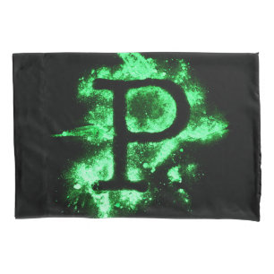 Letter P Green Hauptstadt Alphabet Kissenbezug