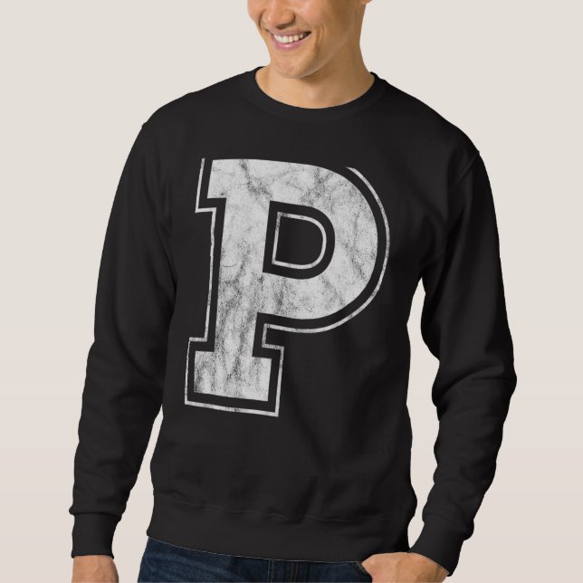 Letter P Hauptstadt Alphabet Monogramm Sweatshirt (Vorderseite)