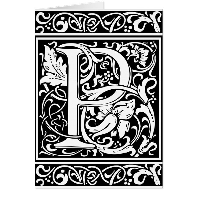 Letter P Mittelalterliche Monogram Art Nouveau (Vorne)