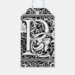 Letter P Mittelalterliche Monogram Art Nouveau Geschenkanhänger