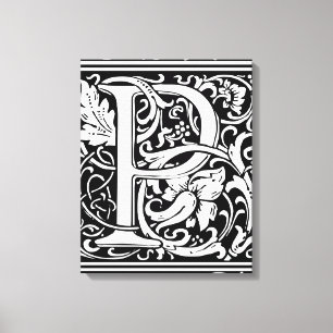Letter P Mittelalterliche Monogram Art Nouveau Leinwanddruck