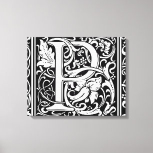 Letter P Mittelalterliche Monogram Art Nouveau Leinwanddruck