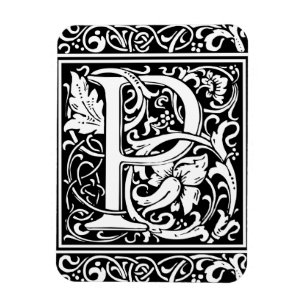 Letter P Mittelalterliche Monogram Art Nouveau Magnet