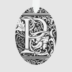 Letter P Mittelalterliche Monogram Art Nouveau Ornament