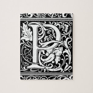 Letter P Mittelalterliche Monogram Art Nouveau Puzzle
