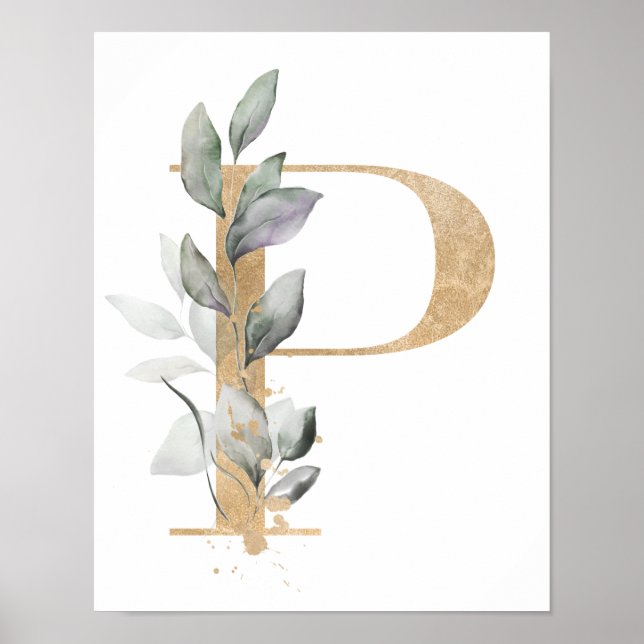 Letter P Monogram Poster (Vorne)