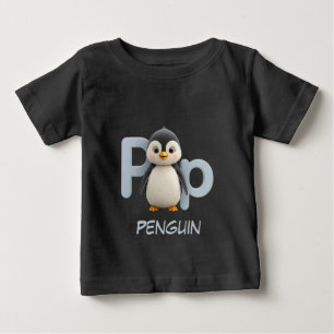 Letter P Pinguin Erziehungs Kinder T-Shirt   Großb