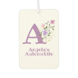 Letter plus Vorname mit Blumenmuster-Auto Autolufterfrischer