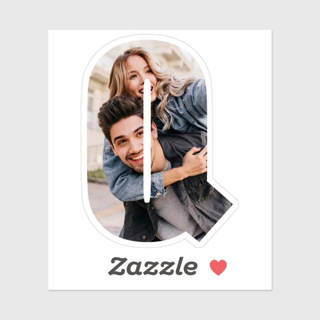 Letter Q Alphabet & Photo Custom-Cut Vinyl Sticker (Von Creator hochgeladen)