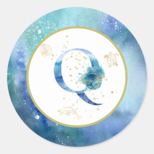 *~* LETTER Q - Aufkleber für Nautical Beach Envelo