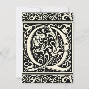Letter Q Mittelalterliche Monogram Art Nouveau Einladung