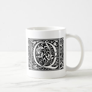 Letter Q Mittelalterliche Monogram Art Nouveau Kaffeetasse