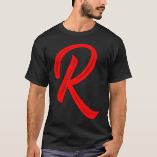 Letter R Alphabet Large Red Graphal Initial T-Shirt