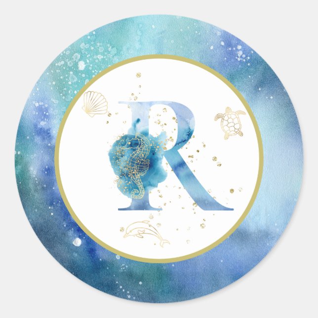 *~* LETTER R - Aufkleber für Nautical Beach Envelo (Vorderseite)