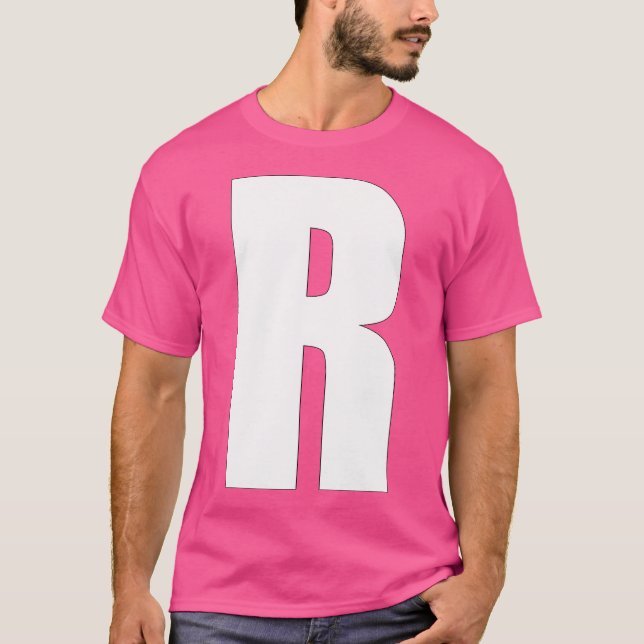 Letter R Bold White Hauptstadt R für Teamnamen ode T-Shirt (Vorderseite)