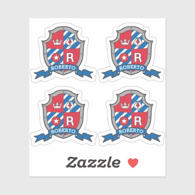 Letter R individuelle Name Roberto Adler Ritter Wa Aufkleber (Blatt)