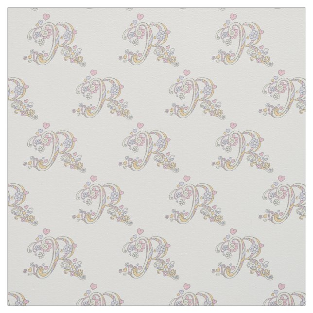 Letter R mit Monogramm personalisiertes Gewebe Stoff (Muster)