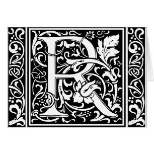 Letter R Mittelalterliche Monogram Art Nouveau