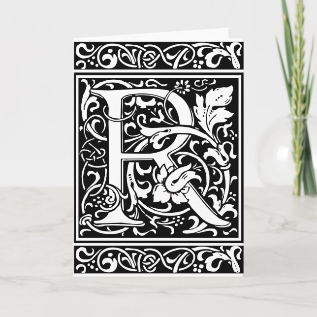 Letter R Mittelalterliche Monogram Art Nouveau (Vorderseite)