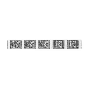 Letter R Mittelalterliche Monogram Art Nouveau Einladungsbanderole