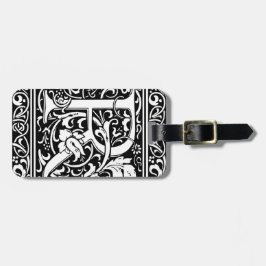 Letter R Mittelalterliche Monogram Art Nouveau Gepäckanhänger