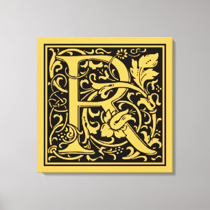 Letter R Mittelalterliche Monogram Art Nouveau Leinwanddruck