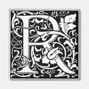 Letter R Mittelalterliche Monogram Art Nouveau Magnet