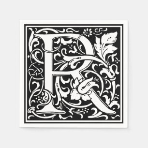 Letter R Mittelalterliche Monogram Art Nouveau Serviette