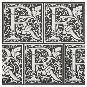 Letter R Mittelalterliche Monogram Art Nouveau Stoff
