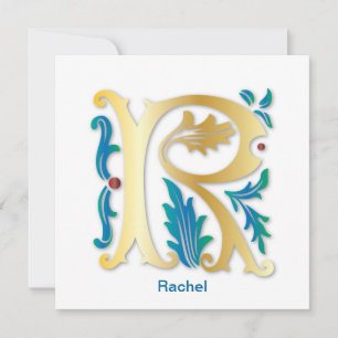 Letter R Monogram-Lilie Einladung