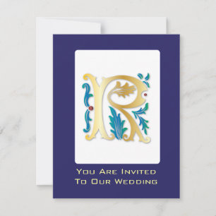 Letter R Monogram-Lilie Einladung