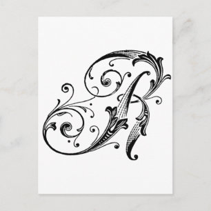 Letter R Monogram Postkarte