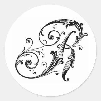 Letter R Monogram Runder Aufkleber