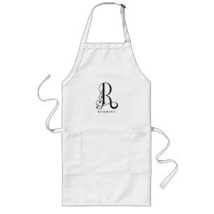 Letter R Monogramm mit Nachname Lange Schürze
