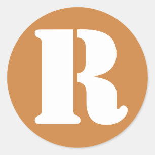 Letter R Peru Gold Stencil Alphabet von Janz Runder Aufkleber