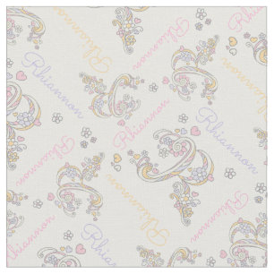 Letter R Rhiannon individuelle Name Pastell Stoff