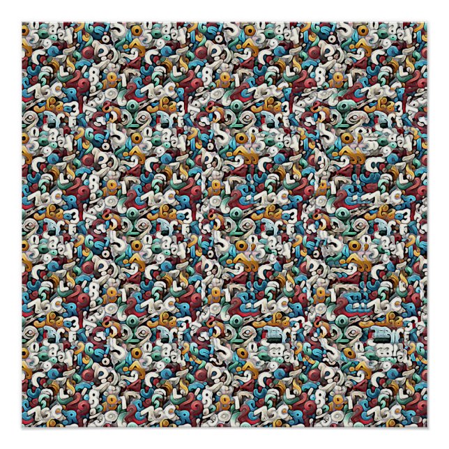 LETTER R STEREOGRAM 20"x20", Semi-Gloss, No Frame Poster (Vorderseite)