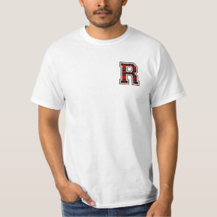 Letter R Vorname Monogram Initial Tartan Print T-Shirt