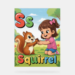 Letter S Alphabet Poster  S is for Squirrel – Cute