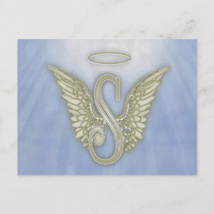 Letter S Angel Monogram Postkarte