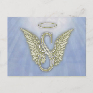 Letter S Angel Monogram Postkarte