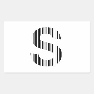 LETTER S BAR CODE Erstes erstes Barcode-Muster Rechteckiger Aufkleber