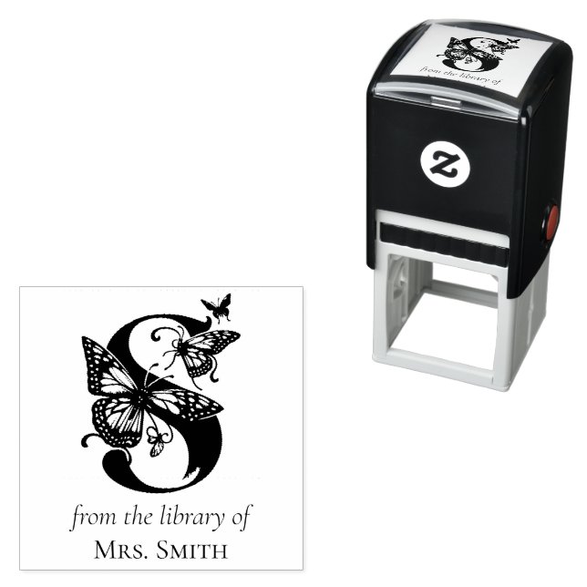 Letter S Butterfly-Monogramm aus der Bibliothek Permastempel (Beispiel)
