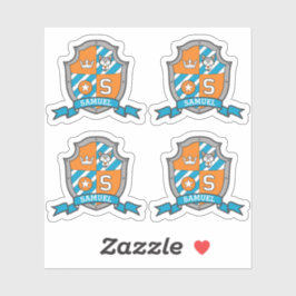 Letter S individuelle Name Samuel Wolf Hundeschrit Aufkleber