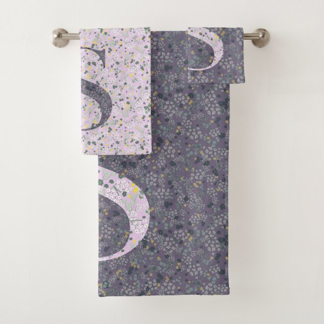 Letter S lila Freiheit Badhandtuch Set (Insitu)