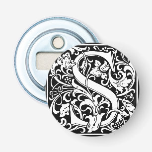 Letter S mittelalterliches Monogramm Art Nouveau Flaschenöffner