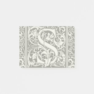 Letter S mittelalterliches Monogramm Art Nouveau Post-it Klebezettel