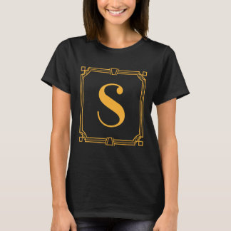 Letter S Monogram Alphabet S Initial Geometric Dec T-Shirt