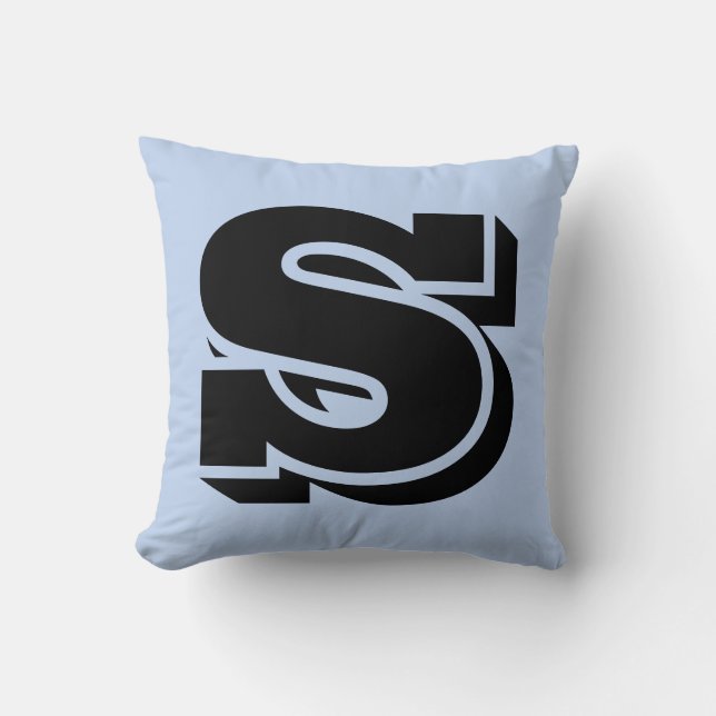 LETTER S MONOGRAM BLUE PILLOW KISSEN (Vorderseite)