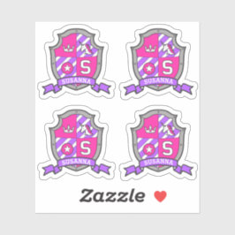 Letter S Monogramm individuelle Name Einhornabschi Aufkleber